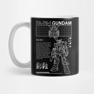 Gundam FA 78 1 Black and White Streetwear Shirt mobile suit Mug